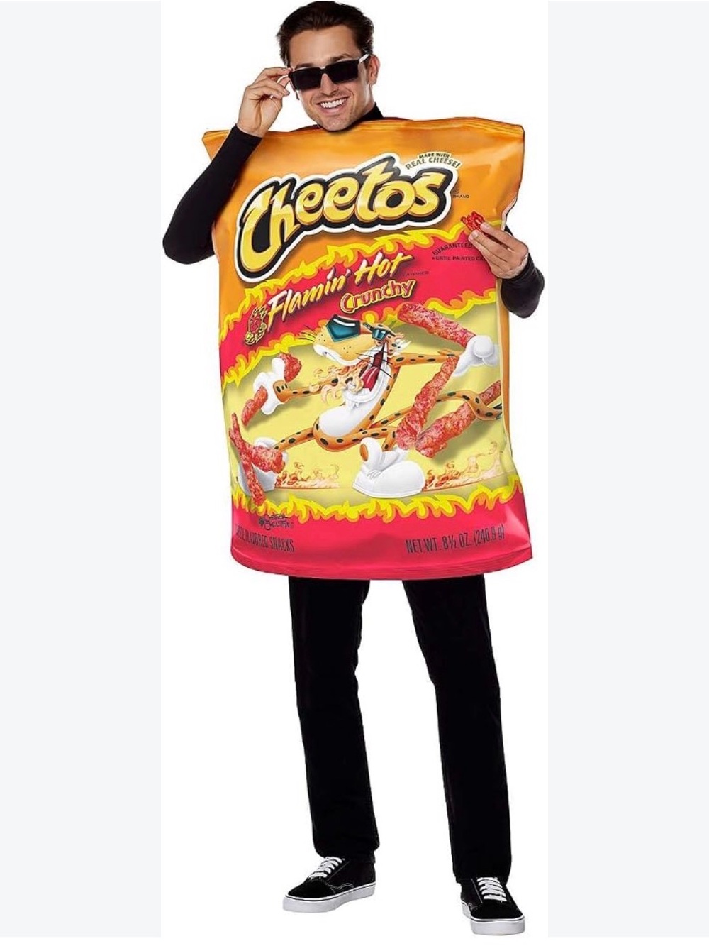 Cheetos Flaming Hot Crunchy Bag Costume for Adults, one size,